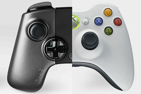 OUYA and XBox 360 controllers